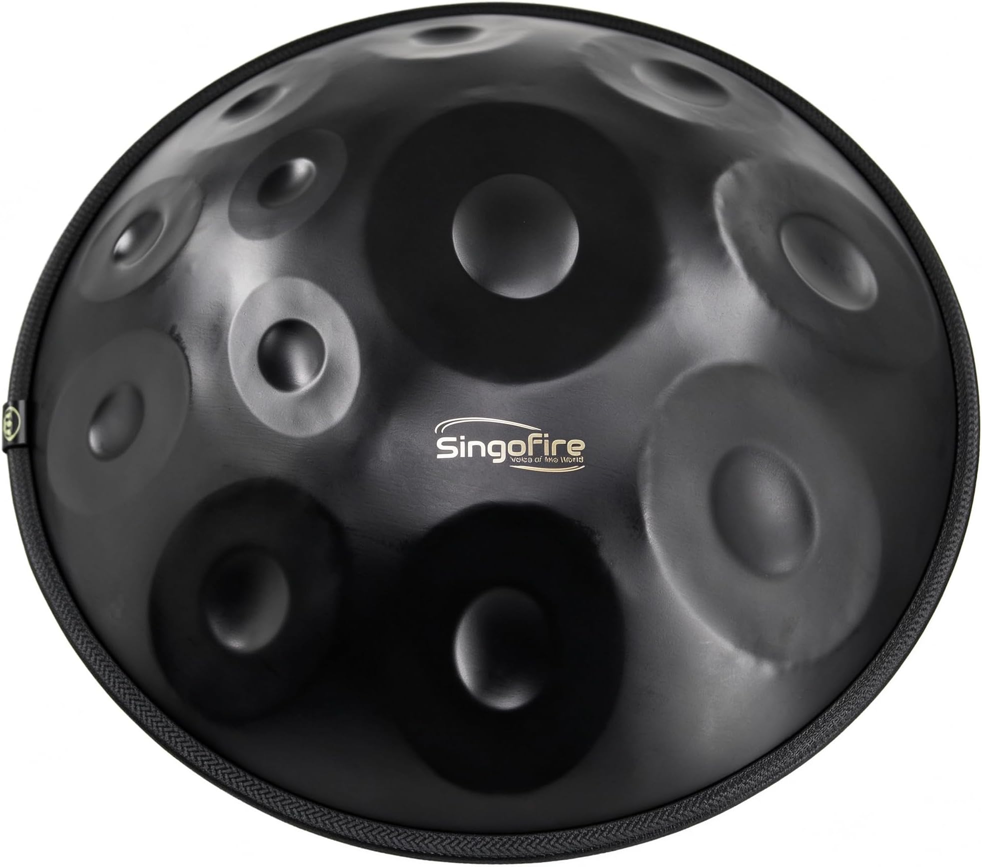 "SINGOFIRE" 12-Notes Handpan Drum, 22-Inch 440Hz D Minor Kurd (Black)