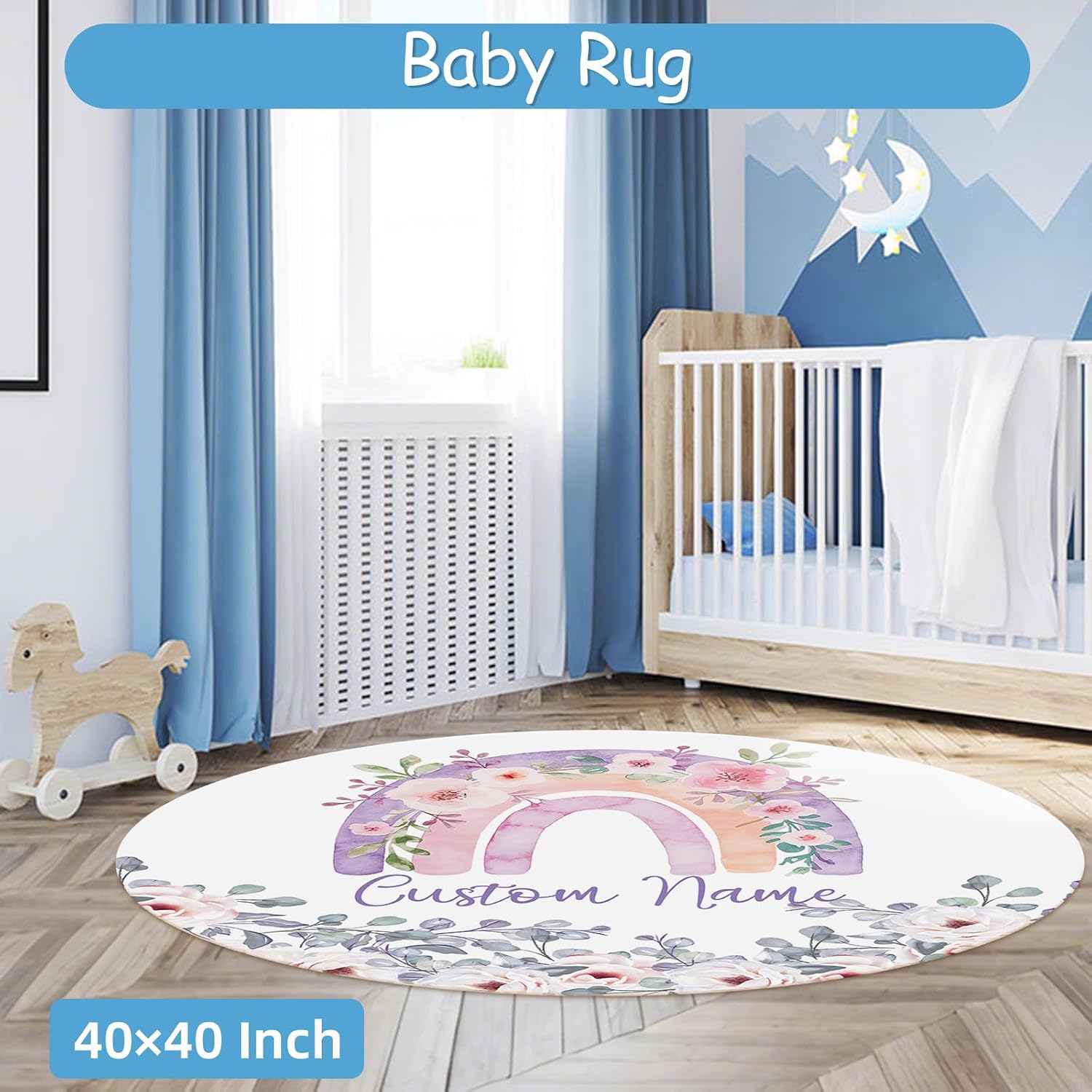 Personalized Crib Bedding Set for Baby Girls Boys, 5 Pcs Rainbow Baby Bedding Crib Sets, Custom Name Baby Crib Set, Newborn, Infant & Toddler Nursery Bedding Set Decor, Customized Gifts
