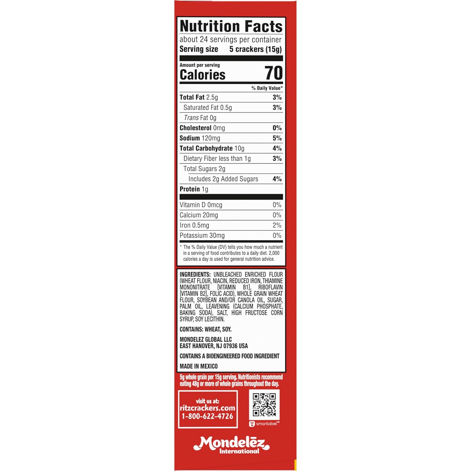 RITZ Whole Wheat Crackers, Snacks for Kids and Adults, Bulk Lunch Snacks, 12 - 12.9 oz Boxes