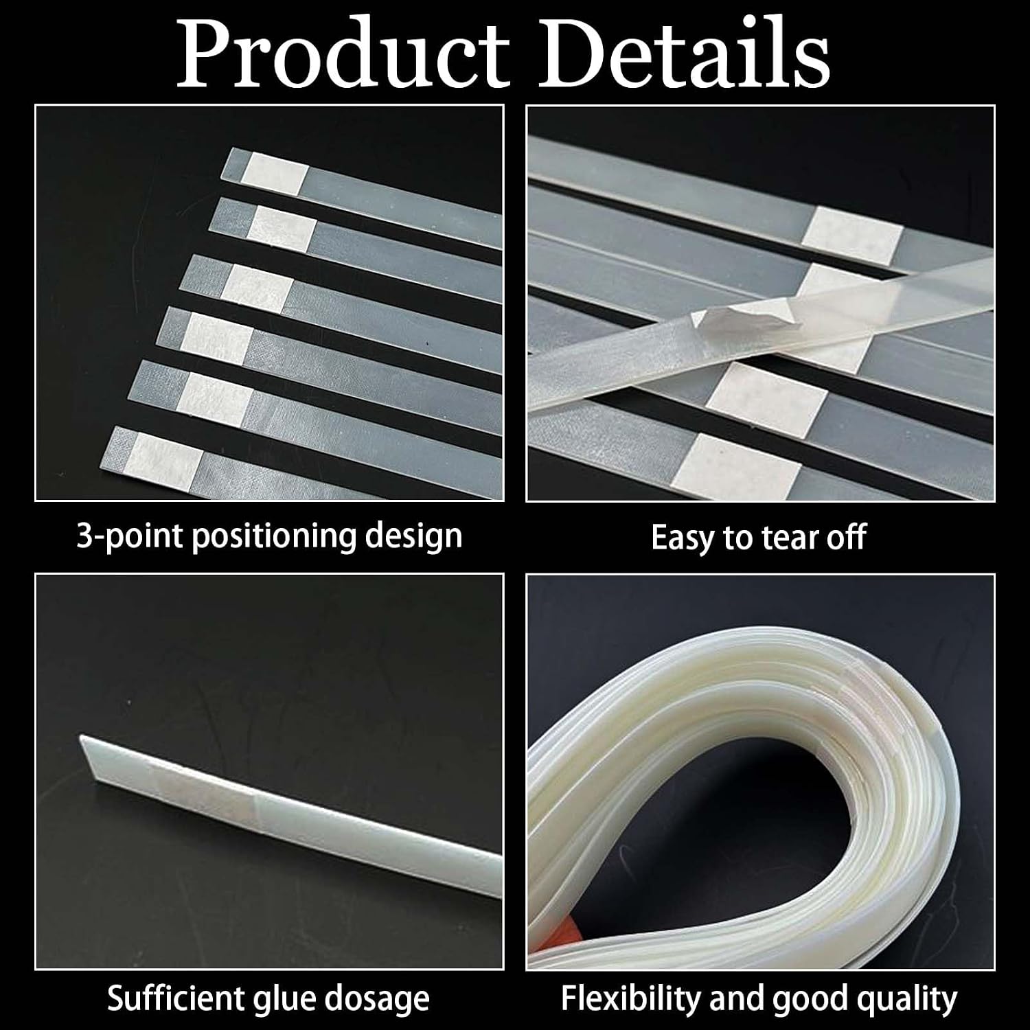 50 Pcs Hot Melt Glue Strips with 3-Point Positioning for Easy Book Binding, Works with Repair Tape for Albums Pictures Files Book Binding(12mm)