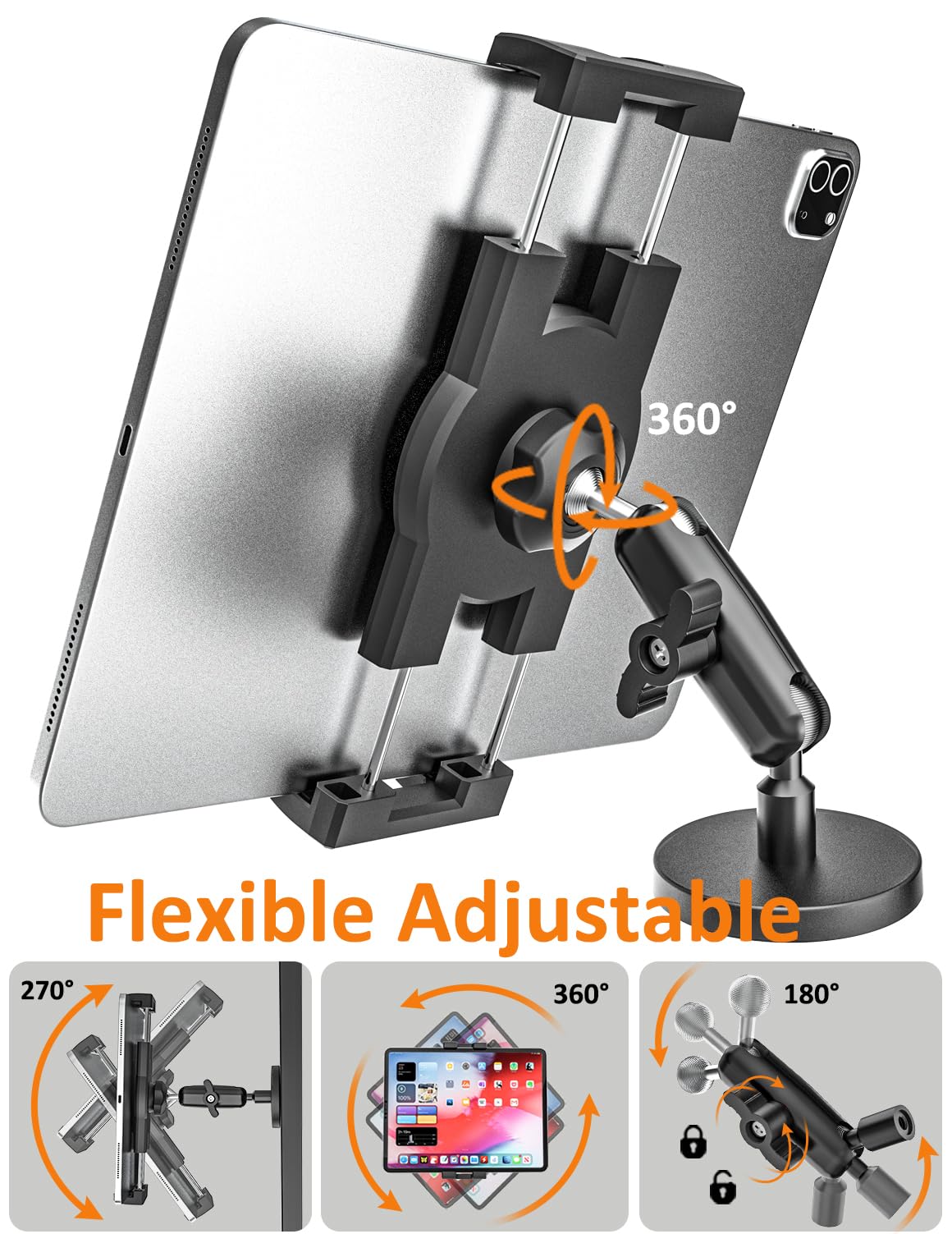 woleyi Supporto Magnetico Tablet [Magnete Potente & Resistente] Frigo Palestra Lavagna Bianca Carrello Elevatore Supporto Calamita Parete per iPad, Galaxy Tab, Kindle, Fire, Telefono, 4-13