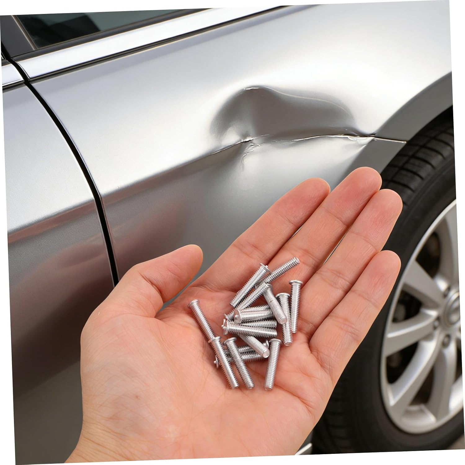 SEWACC Auto Body Repair Welding Studs 4mm 50pcs Metal Dent Removal Kit
