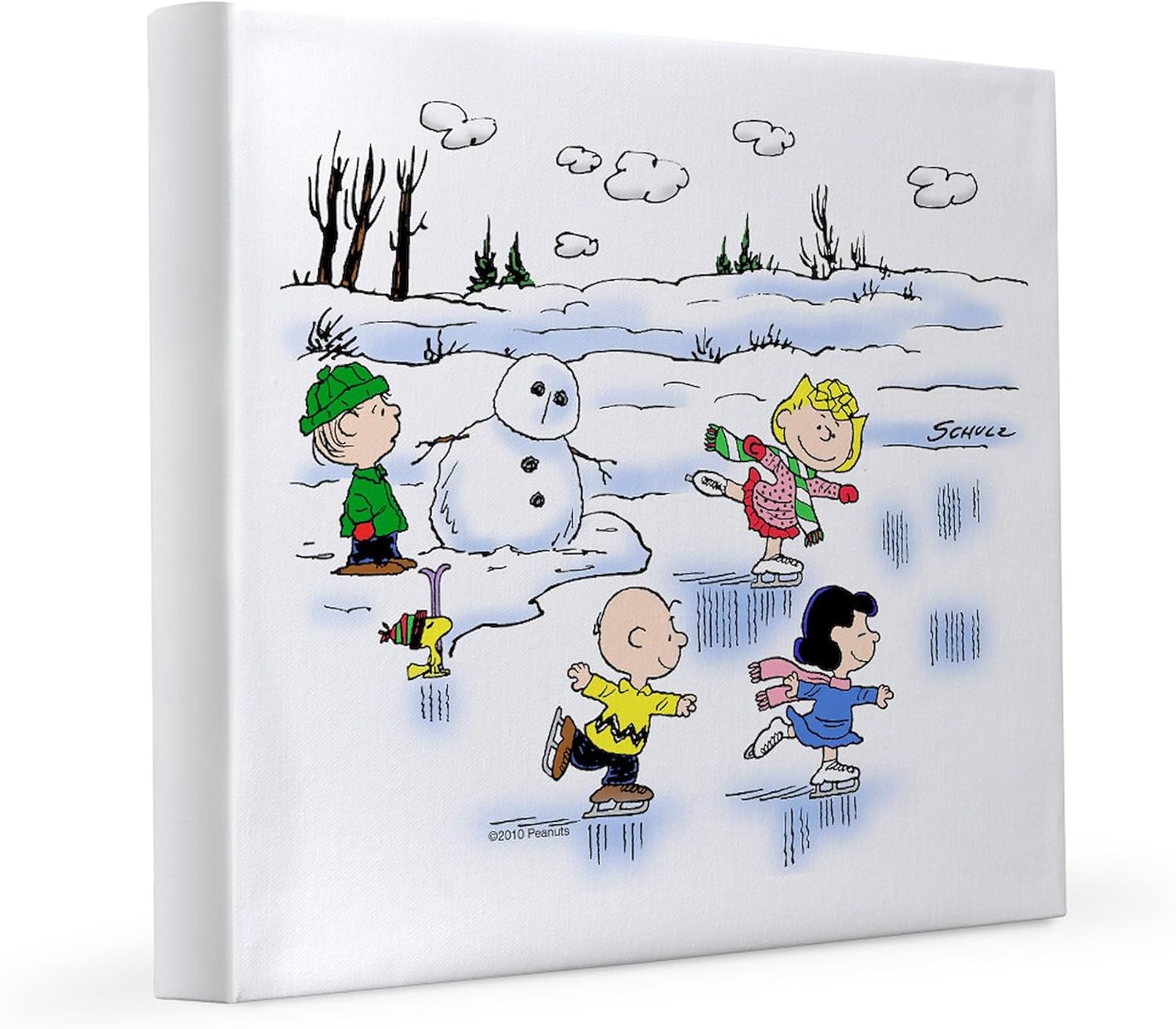 CafePress Peanut Gang Snow Scene 12x12 Canvas Print