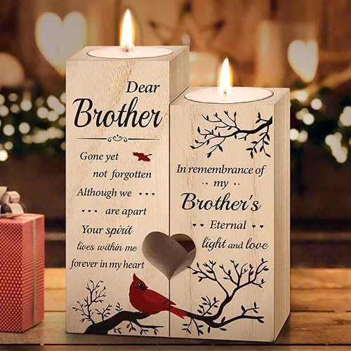 Miniatura 5 de Regalos conmemorativos – Candelabros conmemorativos para la pérdida del hermano – Regalo de condolencia por pérdida de hermano, regalo de duelo por