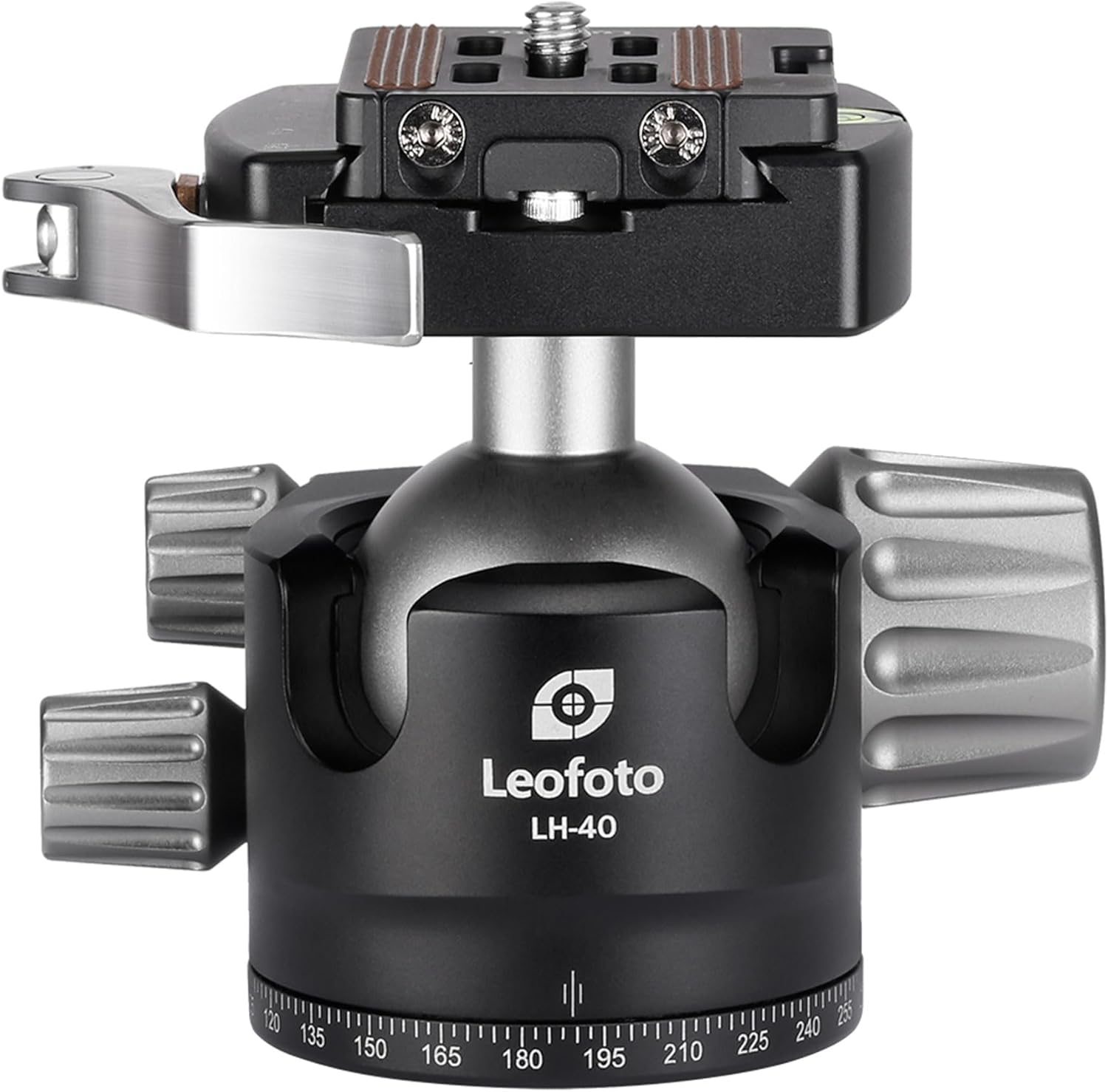 LEOFOTO Low Profile Camera Tripod Ball Head, 91mm Aluminium Ball Head with 1/4" Quick Release Plate, 360° & 90° Tilt Panoramic Ball Head, 3/8" Mounting Screw for Slider/Tripod/Monopod, Max Load 44lb