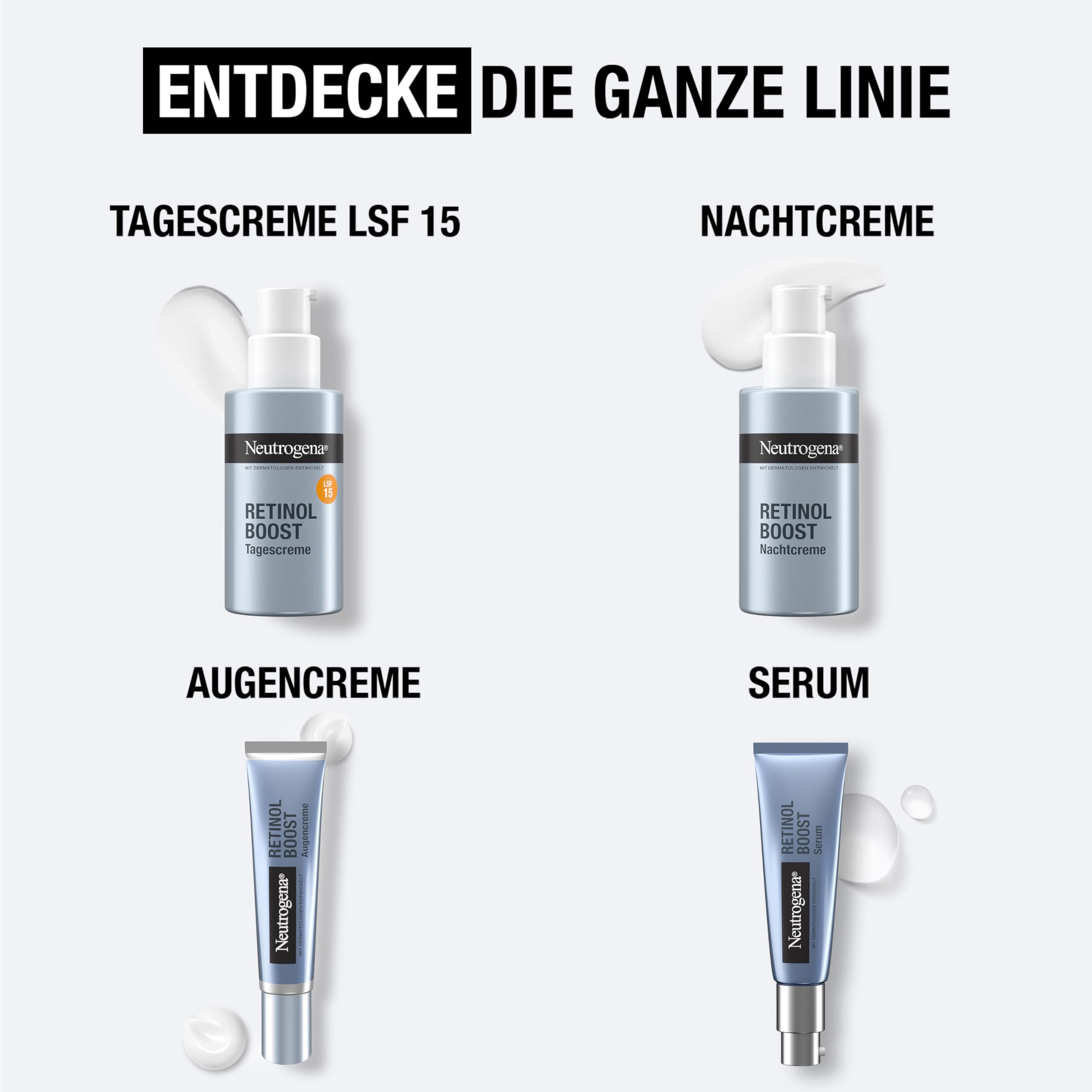 Neutrogena Retinol Boost Anti-Ageing Set Tagescreme SPF 15 Nacht Creme Serum Retinol Hyaluronsäure
