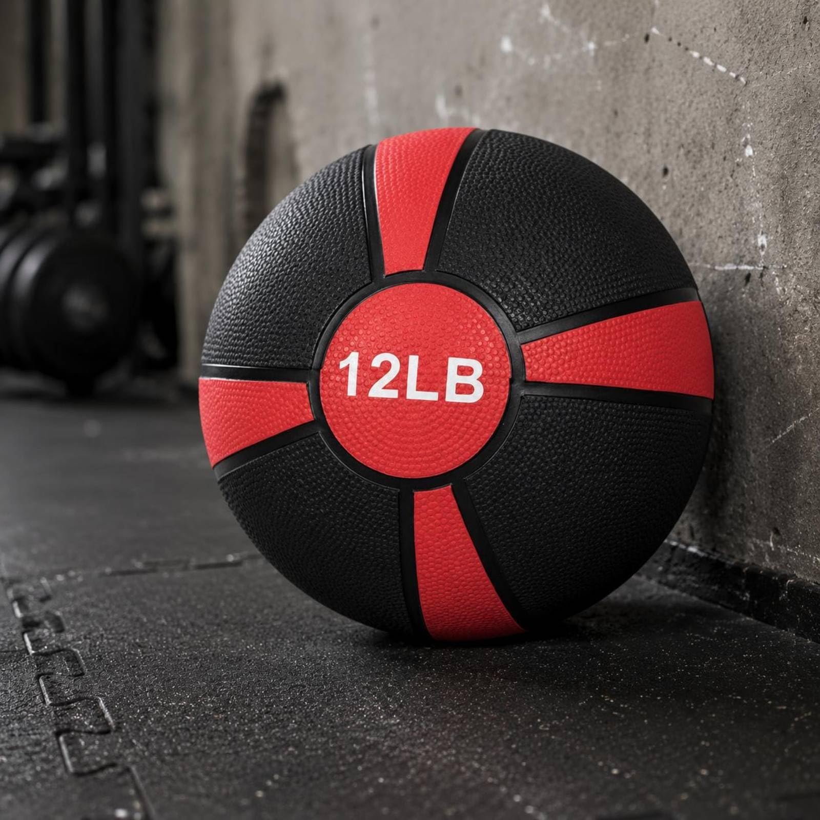 LOVIVER Balón Medicinal de Entrenamiento Balón Gimnasia Pelota Fitness Bola Ejercicio con Superficie Texturizada Antideslizante de Goma Adecuado para
