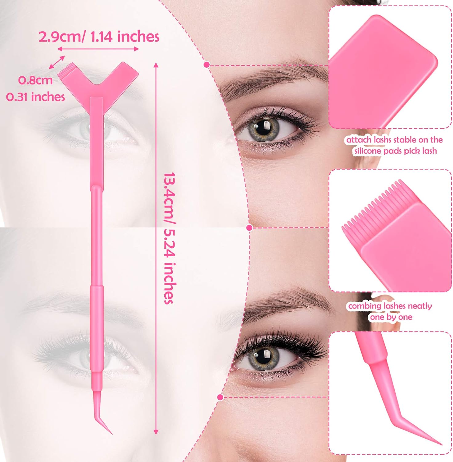 30 Pieces Y Shape Eyelash Lift & Lifting Tool Brush Set - Silicone