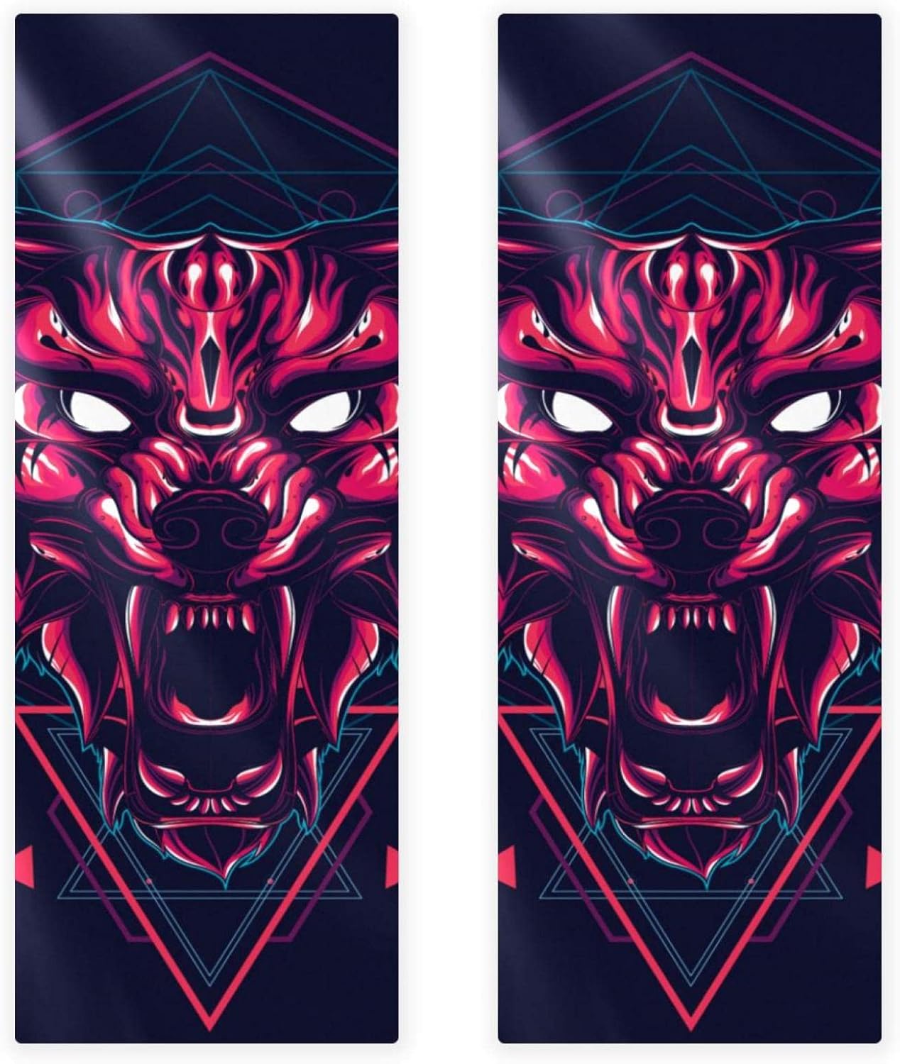 マイクロファイバージムタオル 神聖な幾何学的なスタイルの野生のオオカミ 2 マイクロファイバージムタオル 神聖な幾何学的なスタイルの野生のオオカミ 2