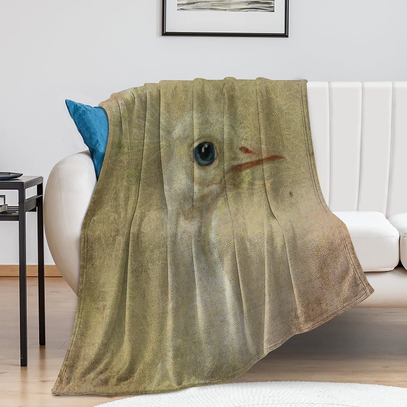 Couverture vintage en flanelle paon et oiseaux pour un nid douillet et une douceur infinie