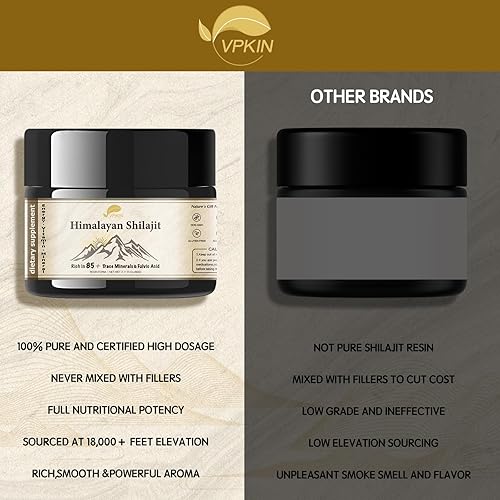 Miniatura 5 de Shilajit Suplemento Shilajit orgánico natural natural del Himalaya con ácido fluvico y más de 85 minerales traza para energía, apoyo inmunológico y