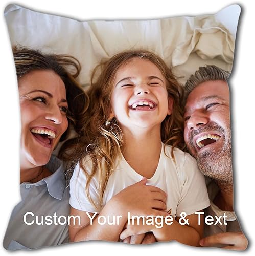 Almohadas personalizadas con imágenes y texto, fundas de almohada cortas de felpa de dos lados para regalar a mamá, padre, niño, amante, amigos,