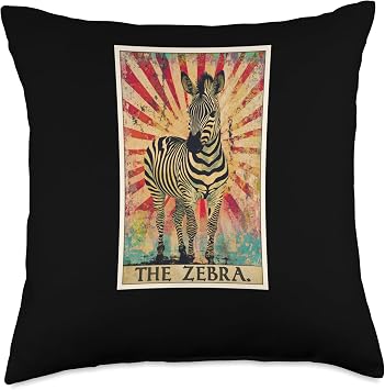 Zebra Tarot Card Zebras Zebra Throw Pillow
