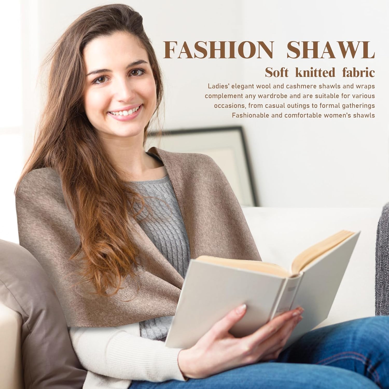 Shawl Wraps for Women, Pashmina Wraps for Women, A Shawl and Scarf over the Shoulders - Image 4