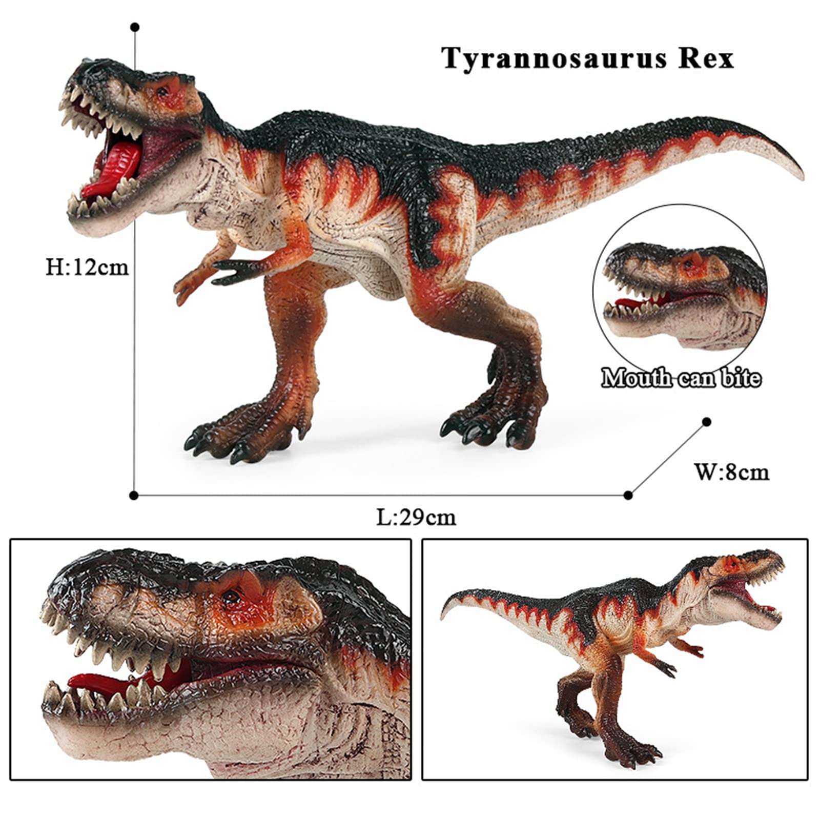 3Pcs Dinosaur Figure Tyrannosaurus Rex Giganotosaurus