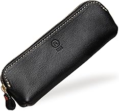 PORCO ROSSO Slim Pen Case, Genuine Leather Pencil Case, Made in Japan, Tochigi Leather, Black, Casual