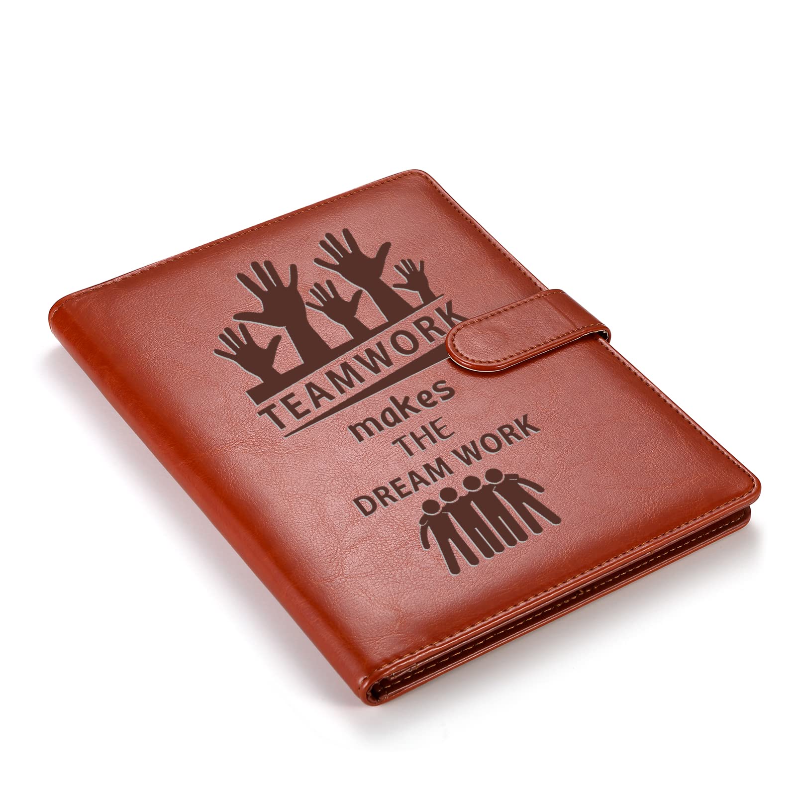 WHLBHGTeamwork Gift Teamwork Makes The Dream Work Leather Portfolio Team Building Employee Appreciation Gift (Teamwork)