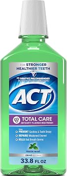 ACT Total Care Zero Alcohol Anticavity Fluoride Mouthwash 33.8 fl. oz. Fresh Mint