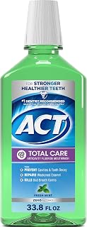 ACT Total Care 제로 알코올 충치 예방 불소 구강 세정제 999.6ml (33.5액량 온스) 프레시 민트