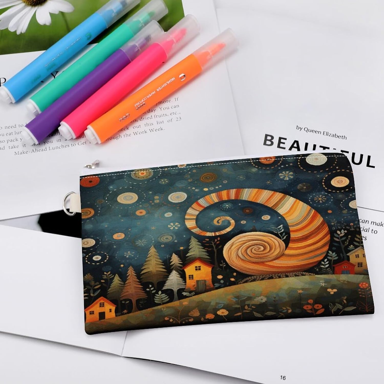 Snail Element Picture Coin Purse Portable Canvas Coin Pouch with Zipper Mini Coin Pocket Pouch Change Holder Slim Cash Change Wallet Lightweight Cute Coin Bag for Men Women