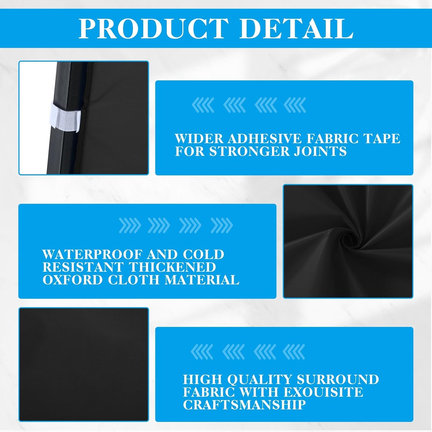 6 Pcs Canopy Half Wall Tent Sidewall for 10x10 Pop up Canopy Half Tent Only Waterproof Sidewall Gazebo Side Panels Walls for 10'x10', 10'x15', 10'x20' Vertical Leg Gazebo Shelter(Black)