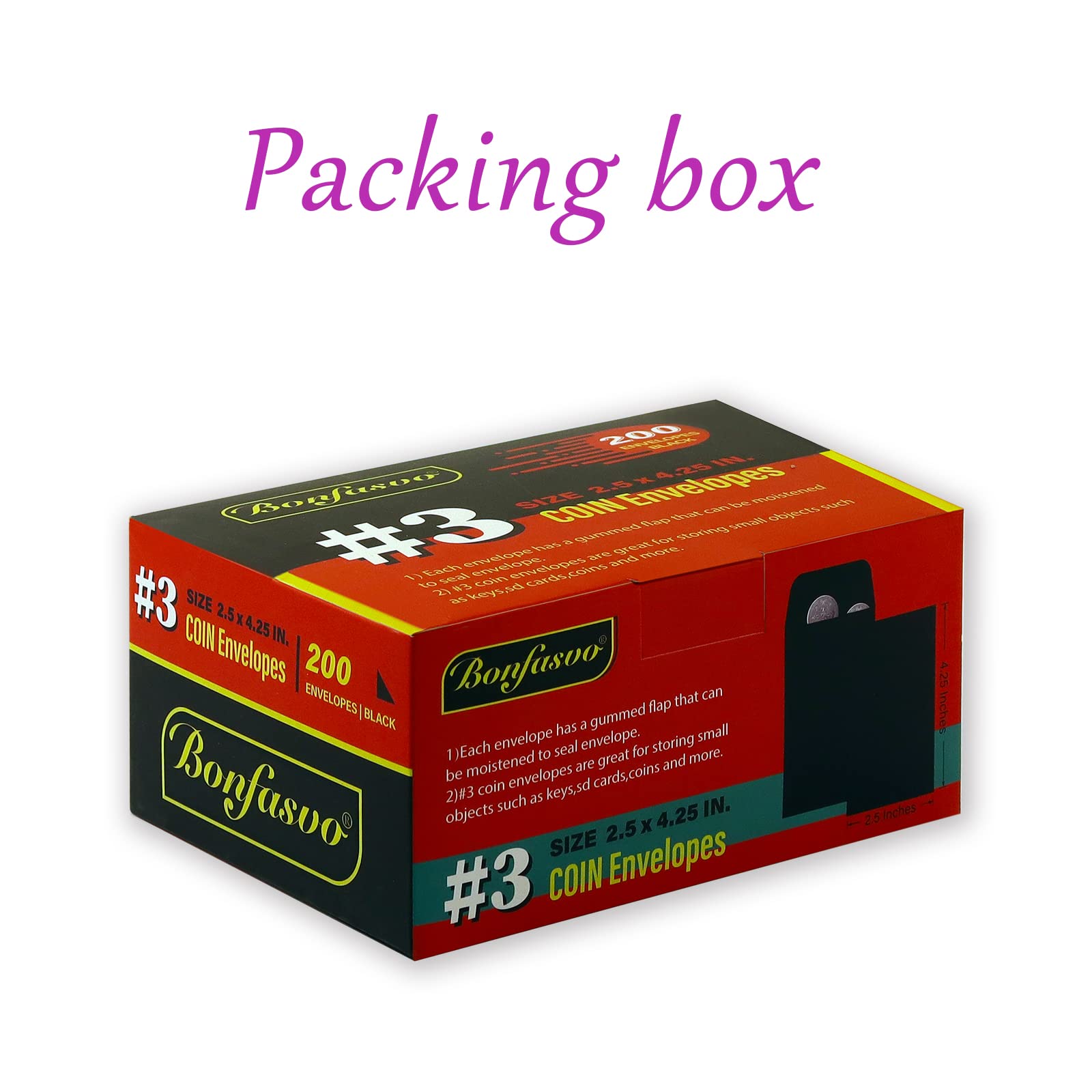 Bonfasvo Lot de 200 enveloppes en papier kraft pour pièces de monnaie, 6,3 x 10,8 cm, avec rabat autocollant gommé pour pièces de monnaie, espèces, cartes de crédit, graines