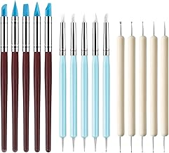 15pcs Silicone Modeling Tools Clay Tools Rubber Modeling Tools Punch Tools Brushes for Ceramics Sculpting Painting Nail Art DIY Craft