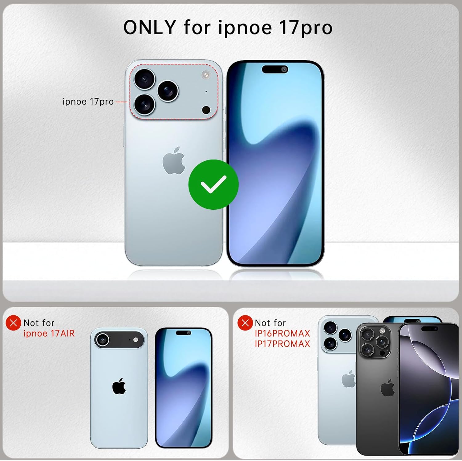 Crossbody Wallet Case for iPhone 17 Pro, with Card Slots Zipper Pocket Case, Flip Folio Purse RFID Blocking with Detachable Strap-Pink - Image 2