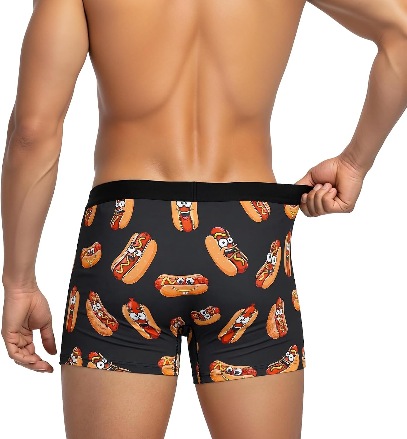 Funny Boxers for Men Novelty Hotdog Dumpster Underwear Men's Briefs Shorts for Father's Day Gag Gifts Adults Prank