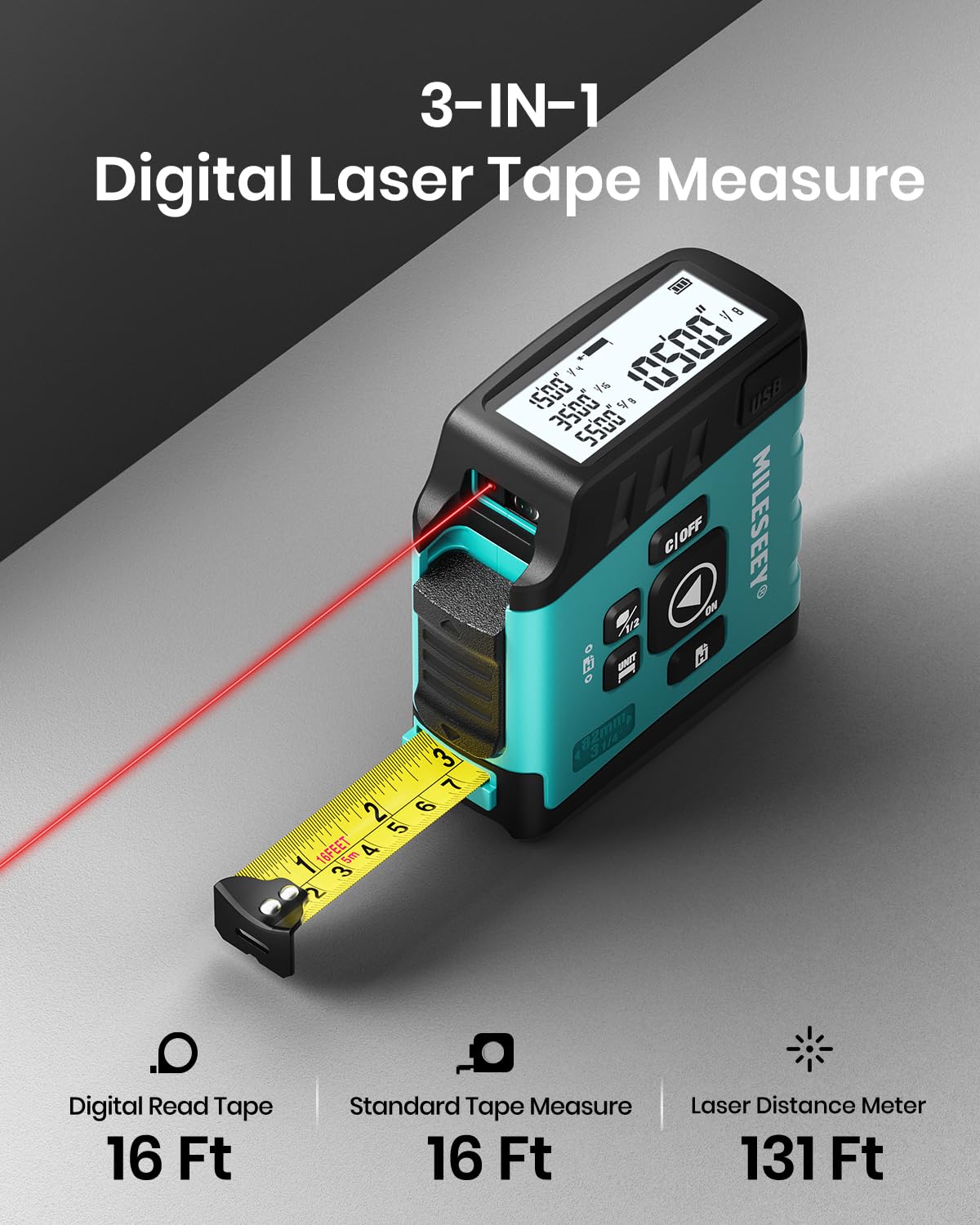 MiLESEEY DT20 3-in-1 Laser Tape Measure -2 MiLESEEY DT20 3-in-1 Laser Tape Measure -2