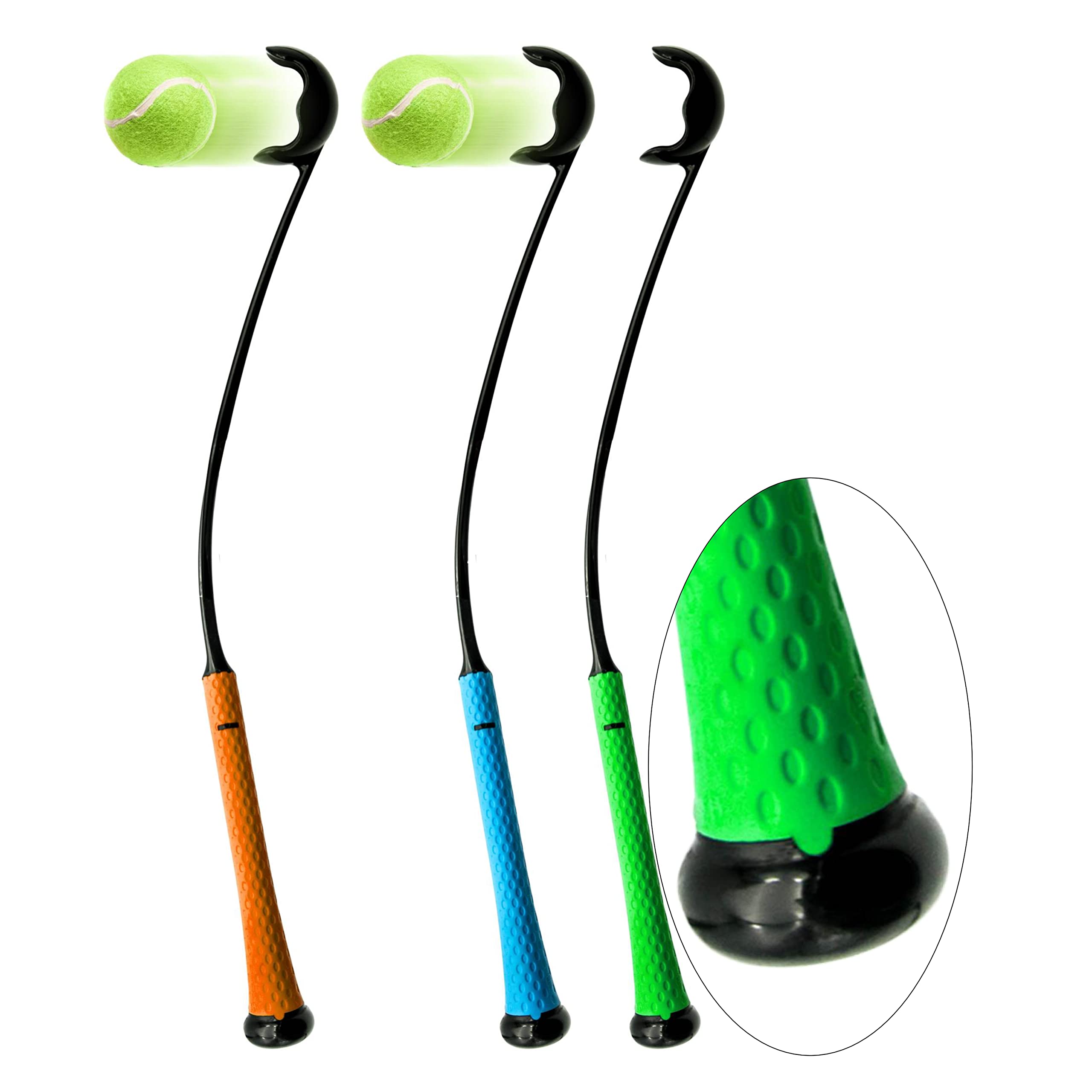 Petopedia 2x 65cm Long Dog Ball Launcher for Dogs with 2 DOG BALLS Dog Toys Dog Ball Thrower Slinger Tennis Balls for Dogs Strong Hands free Pick Up (25" Long)