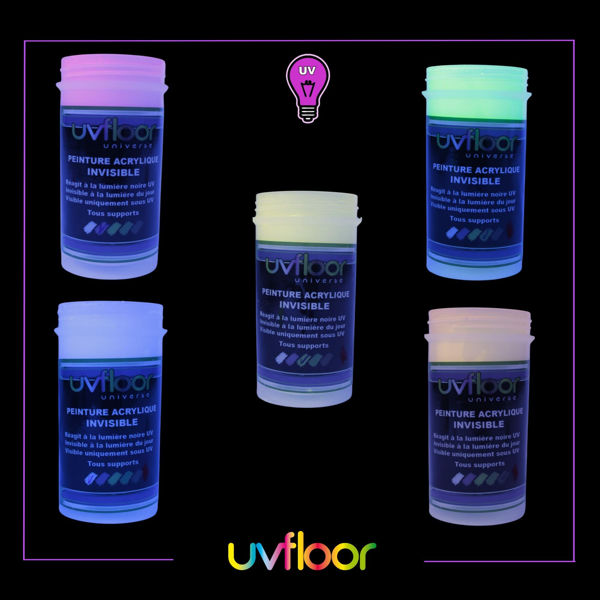 UV FLOOR Fluo Blue Niewidzialna farba UV 365 nm ultra pigmentowana 100ml