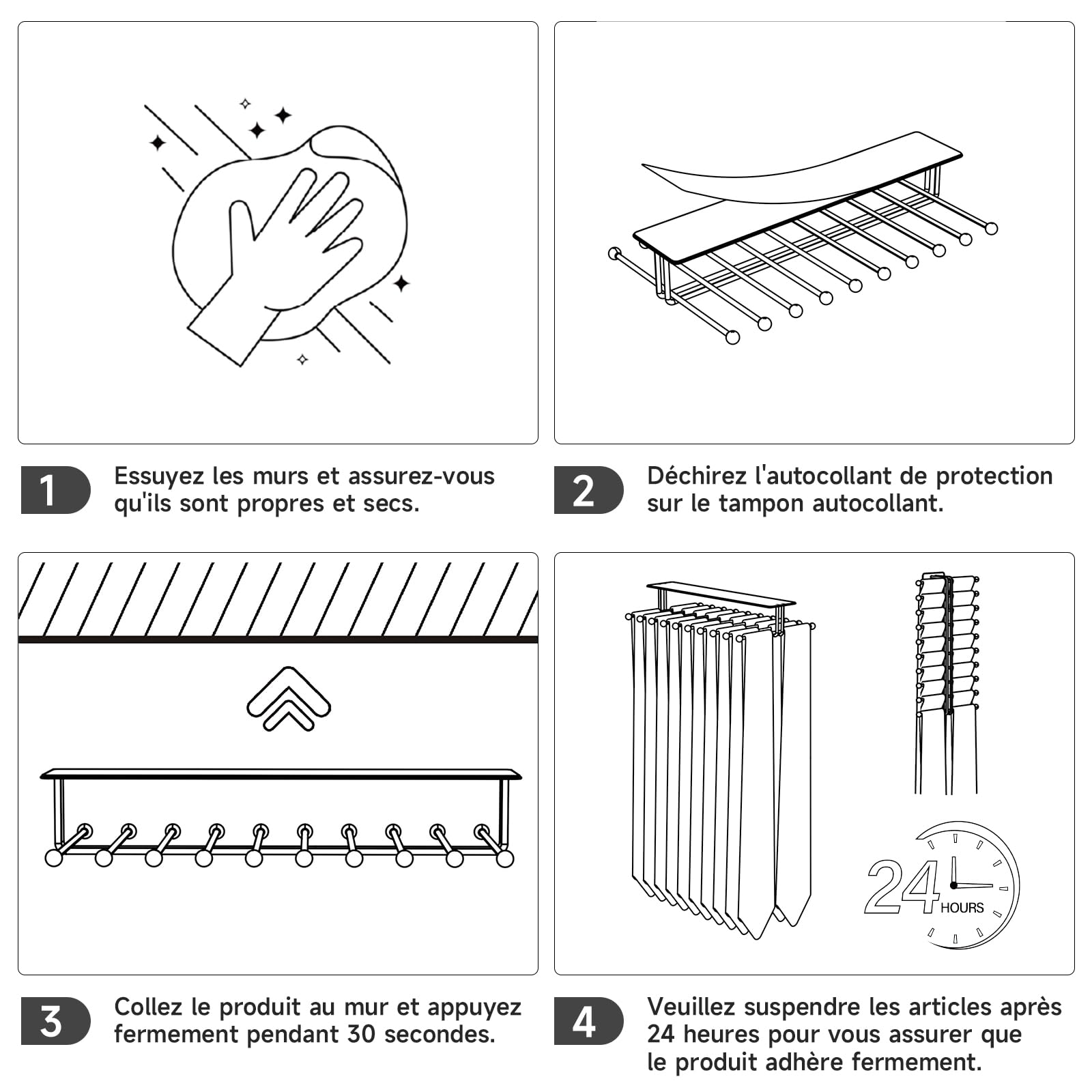 Portacravatte da Armadio, Porta Cravatte da Parete Adesivo, Porta Cinture da Armadio con 20 Ganci per Organizzare e Conservare Cravatte, Organizer per Cravatte da Uomo e Cinture, fermacravatta