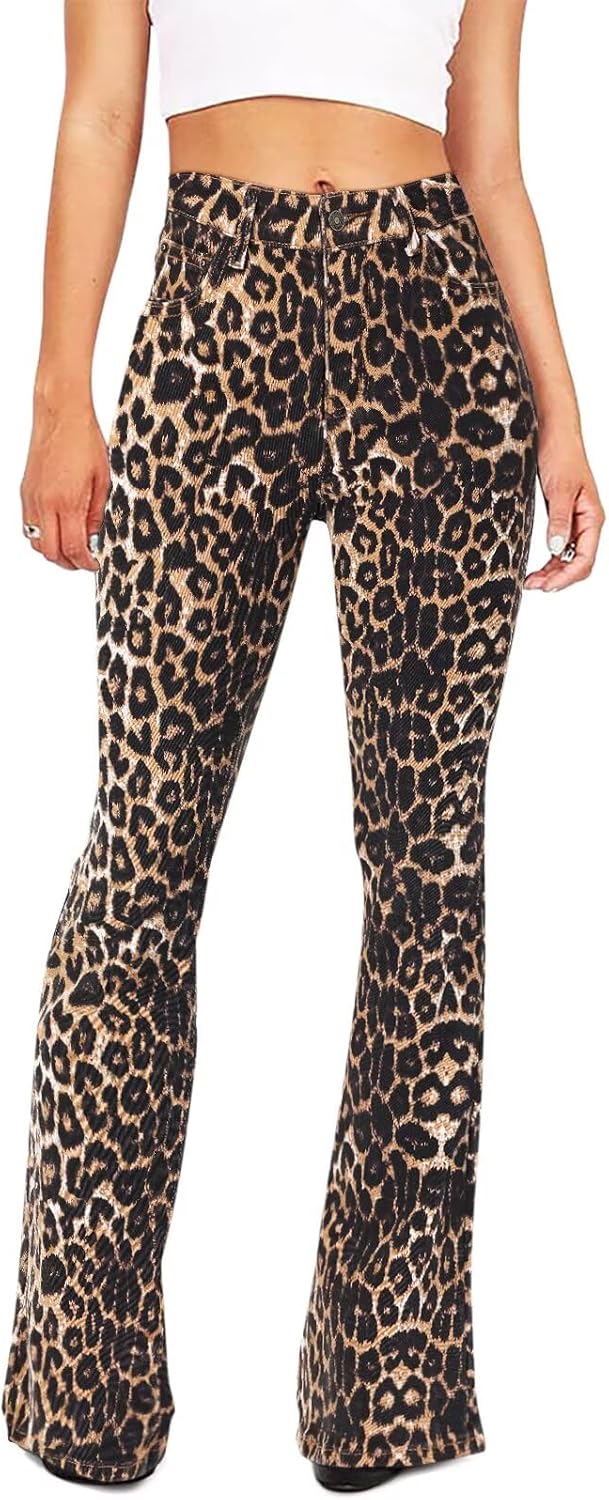 KDF Flare Jeans for Women Women’s Bootcut Bell Bottom Jeans High Waisted Stretch Slimming Bell Bottoms Jeans