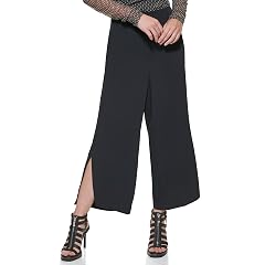DKNY Womens Cropped Side Slit Button Pant