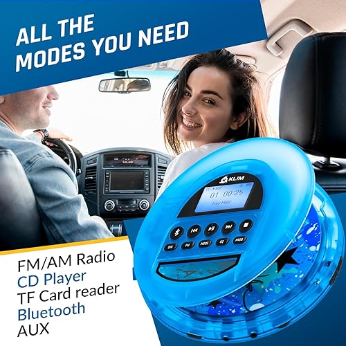 Miniatura 2 de KLIM Nomad - Reproductor de CD portátil Walkman con batería de larga duración - Incluye auriculares - Reproductor de MP3 Discman - Tarjeta TF Radio