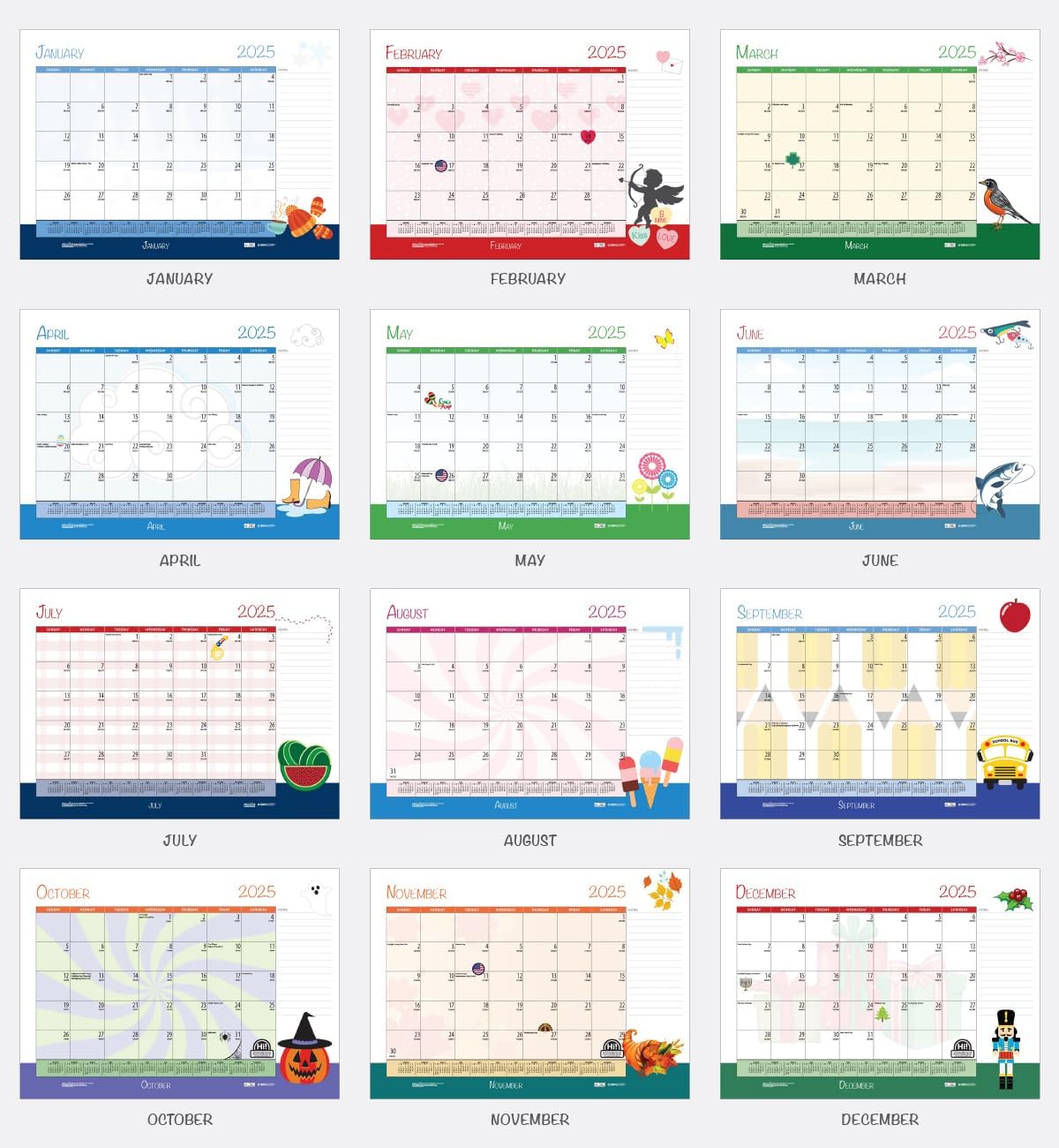 2025 House of Doolittle Seasonal Holiday Depictions 22-inch x 17-inch Monthly Desk Pad Calendar (139-25)