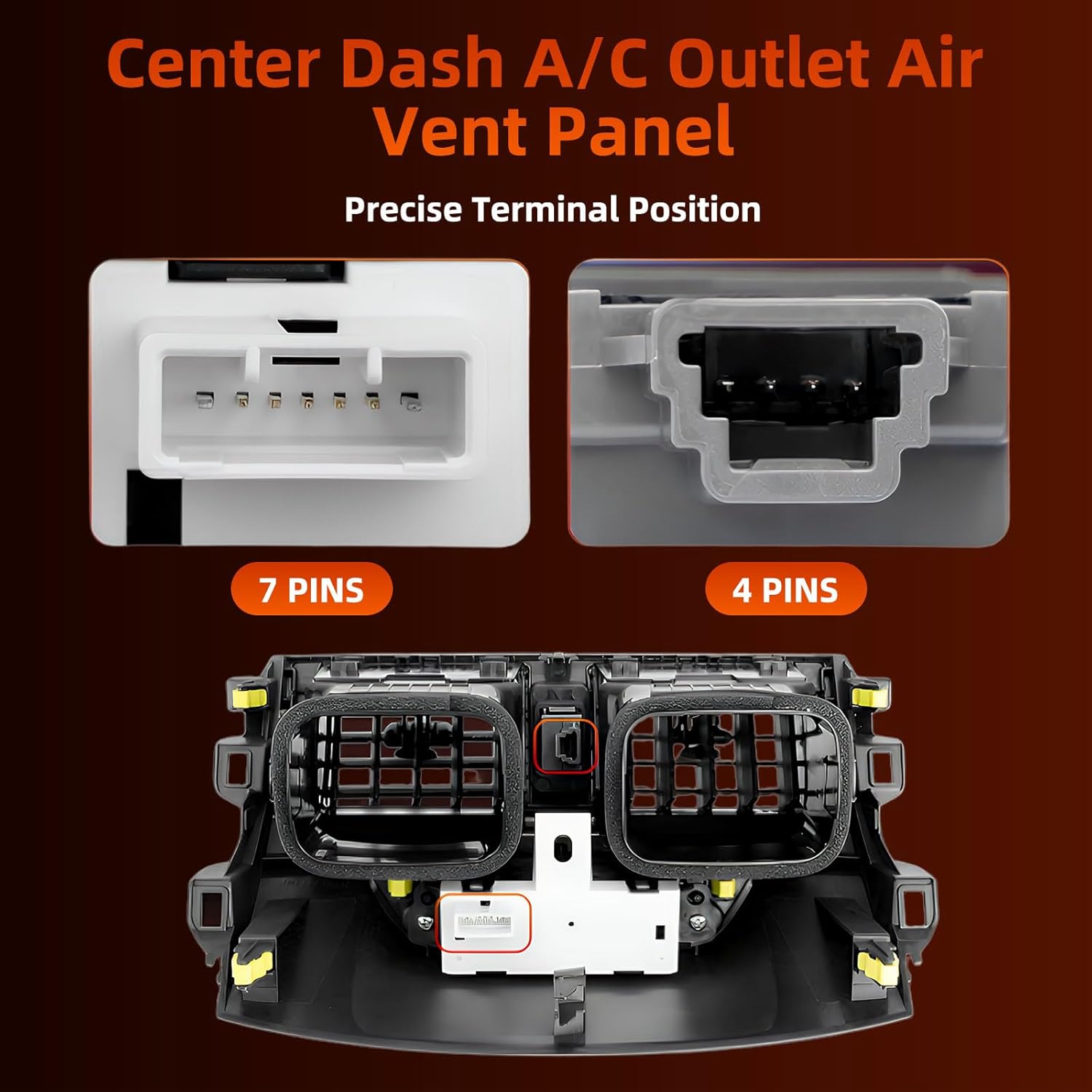 Center Dash A/C Outlet Air Vent Panel with Clock Air Vent for 2009-2013 Toyota Corolla - Direct Fit Replacement for OEM 55670-02340, Durable Waterproof ABS Plastic, Easy Plug-and-Play Installation