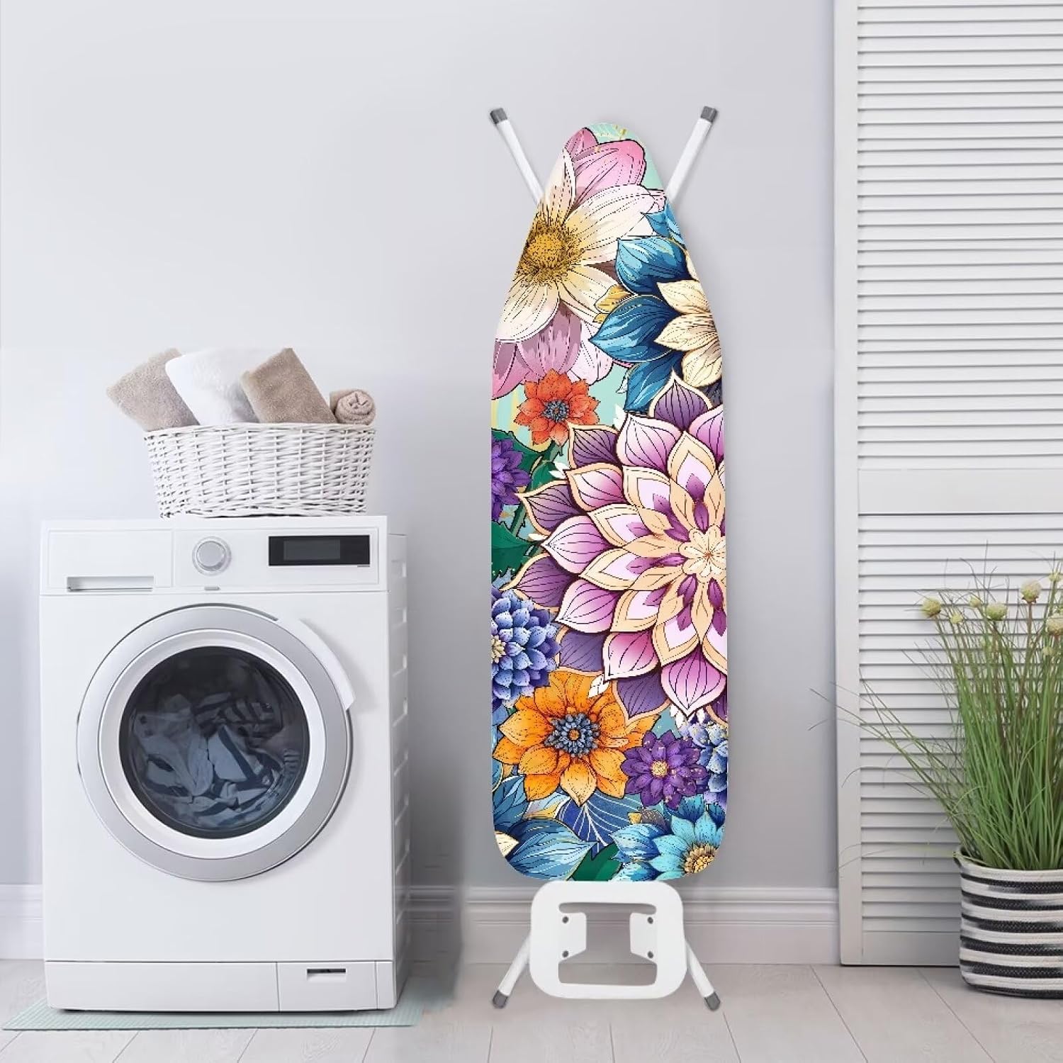 Hippie Flower Ironing Board Cover and Pad- 52" x 13" Iron Board Cover with Padding Fits Standard Size, Iron Board Cover Accessories