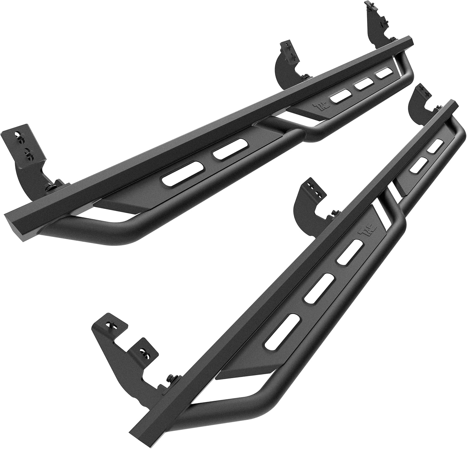 TAC Running Boards Fit 2005-2023 Toyota Tacoma Double Cab Rocker Steps Pickup Truck Side Steps Nerf Bars Rock Slider Armor Off-Road Accessories Fine Texture Black (2pcs)