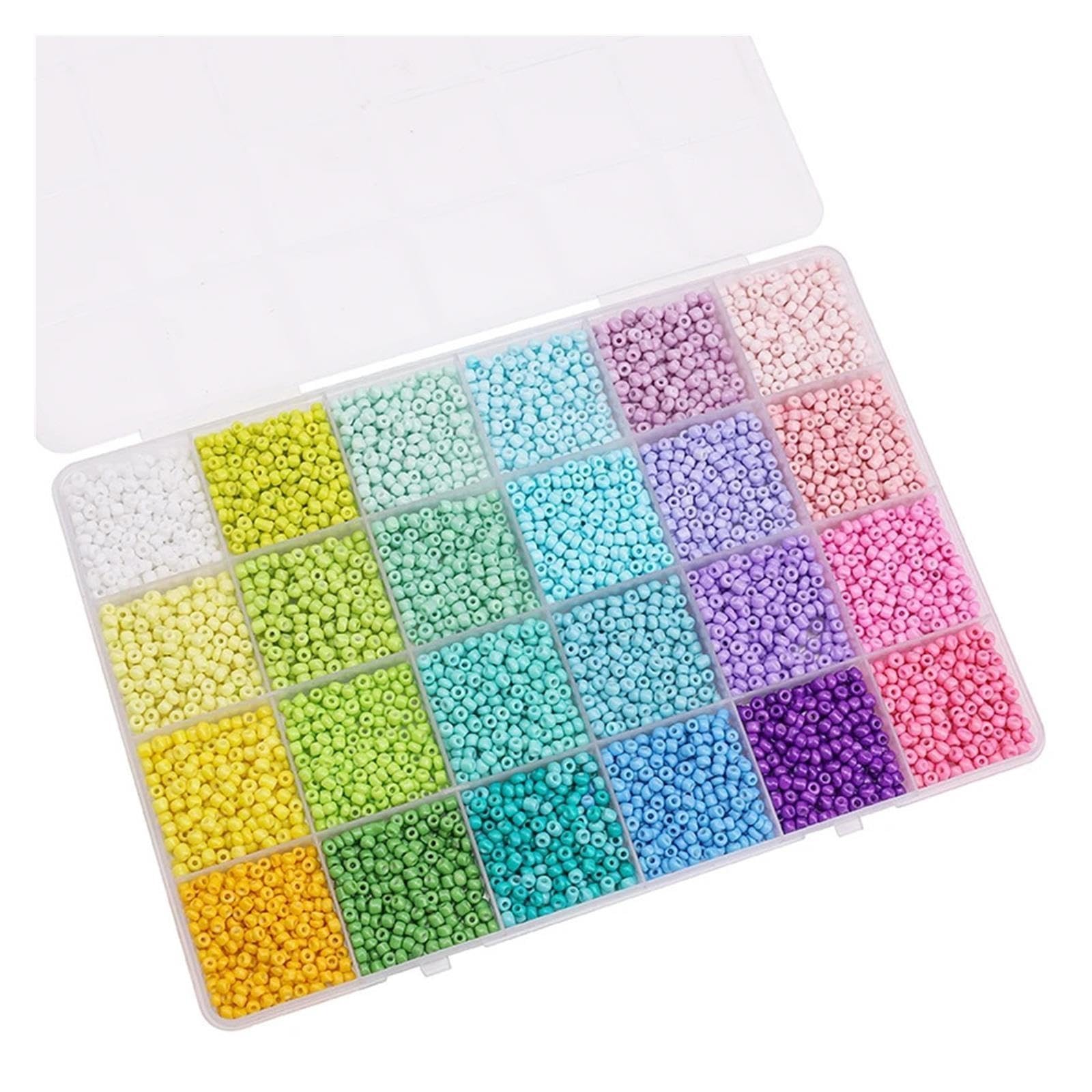 Kit de boîte perles riz, environ 5 200 pièces, 24 grilles