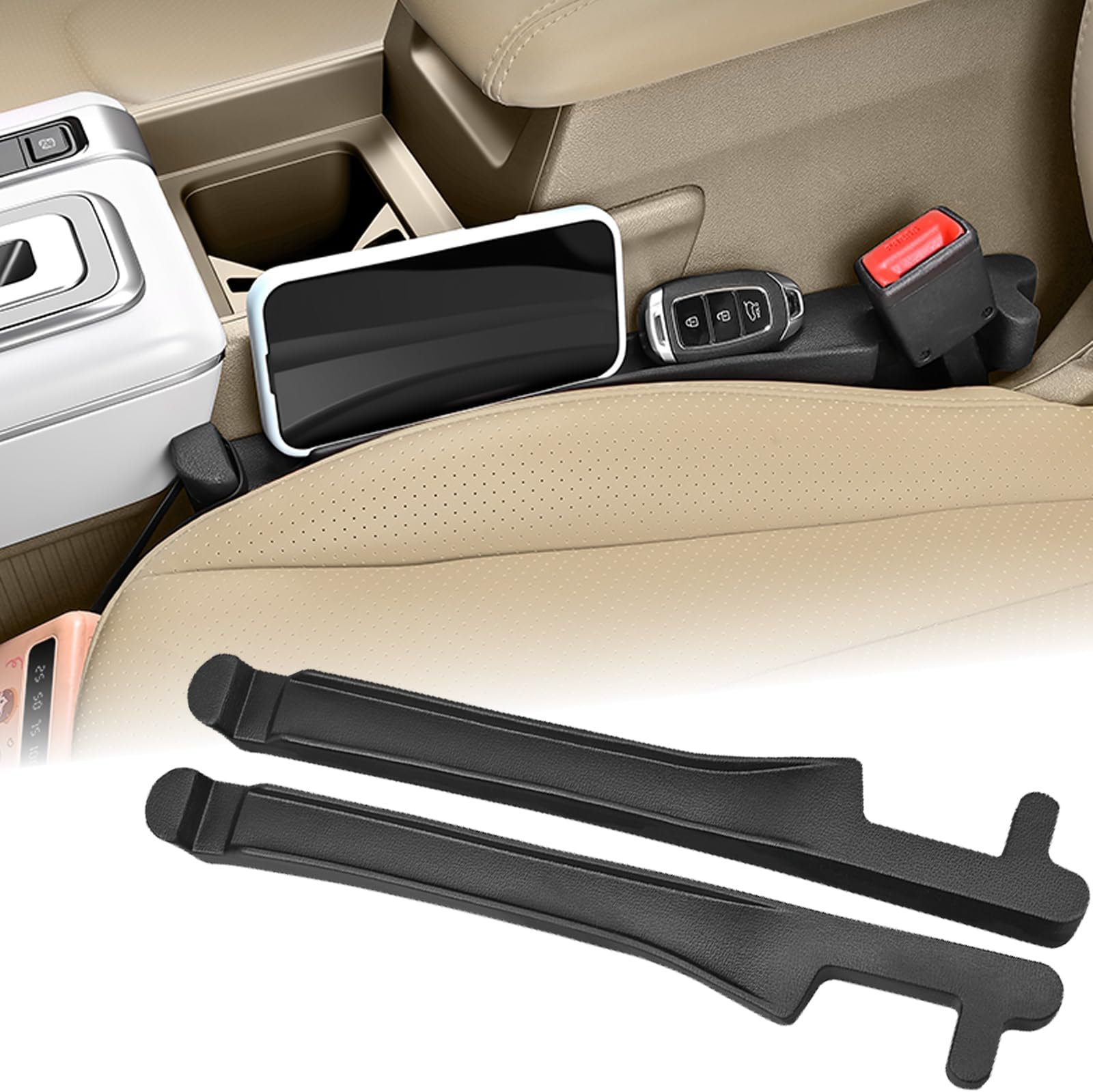 YLXGT Car Seat Gap Filler Organizer 2 Pack 3IN1 Multifunctional Plug Blocker with Storage Slot