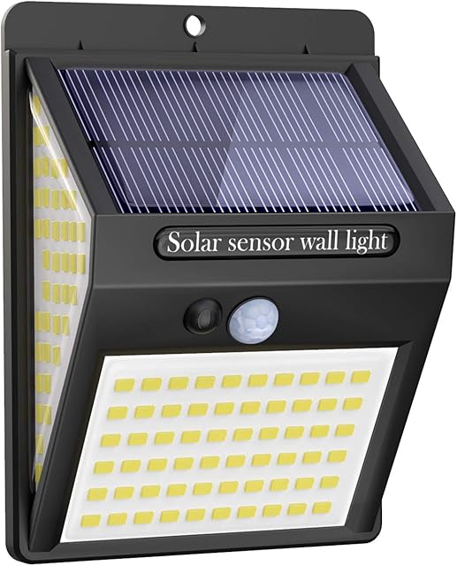 140 LED Solar Security Lights Outdoor, Solar Motion Sensor Lights 270ºWide Angle Waterproof Solar Powered Durable Wall Lights Outside 3 Modes for Garden Fence Door Yard Garage Pathway (1 Pack)