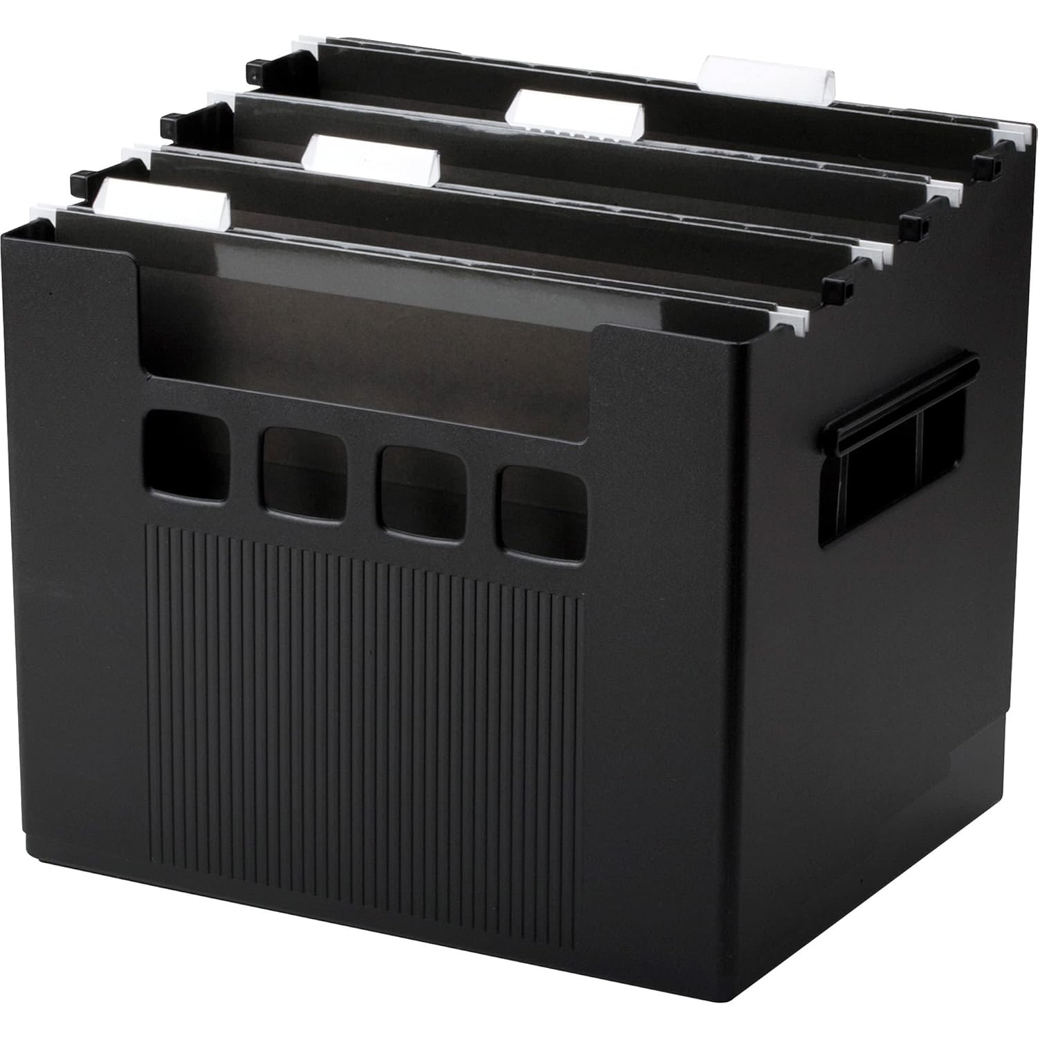 Pendaflex 43013 Desktop File w/Hanging Folders, Letter, Plastic, 12 3/4 x 10 x 11, Black