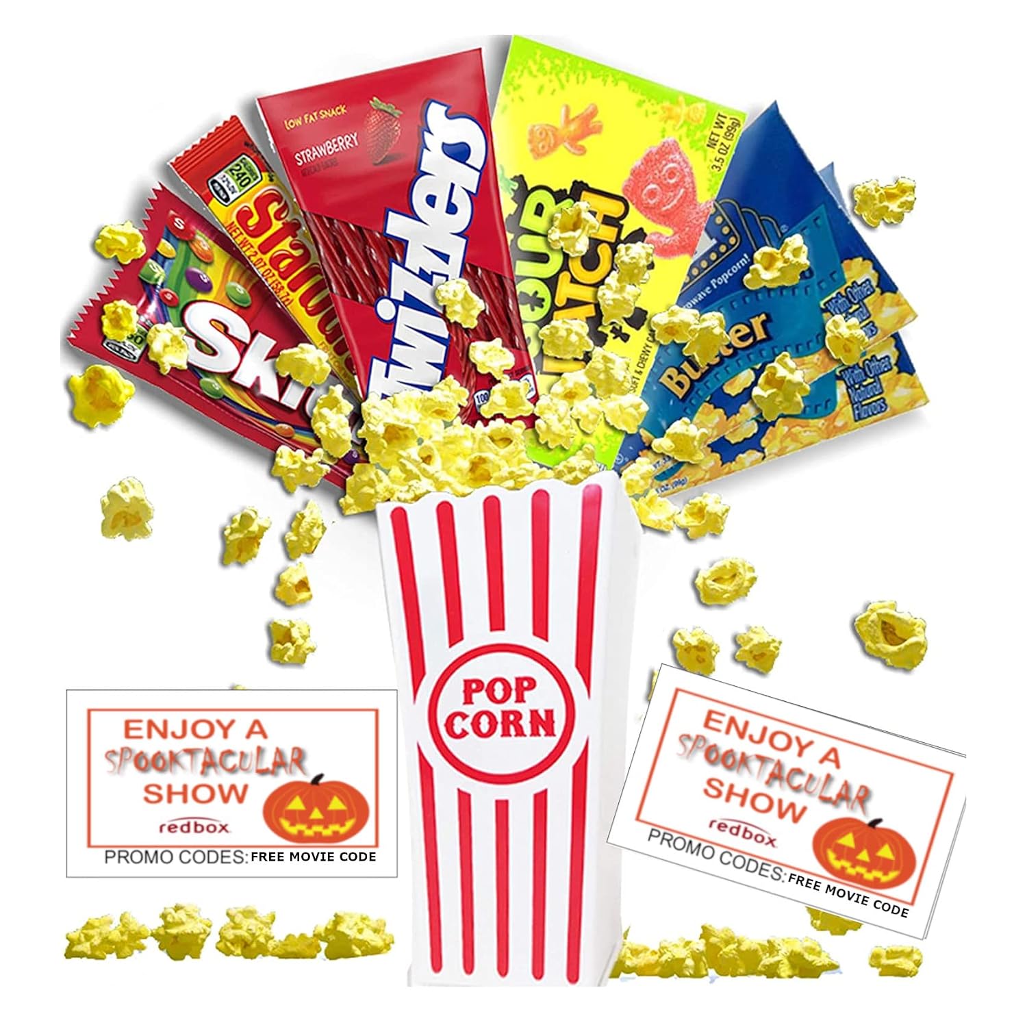 Amazon.com : Spooktacular Movie Night Gift Basket ~ With Popcorn, Candy ...