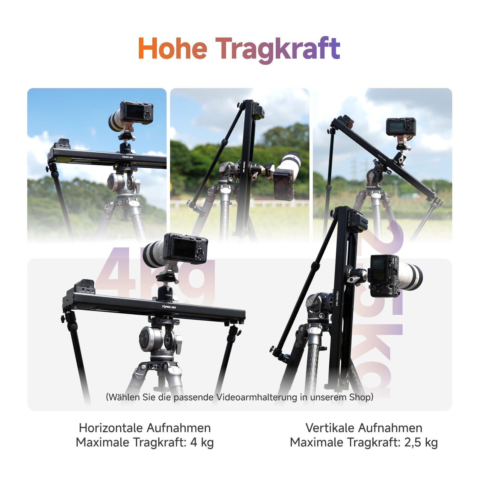 Accsoon Toprig 24"/60cm Motorisierter Kamera Slider – Elektrischer Video Slider mit APP-Steuerung, Zeitraffer, AB-Punkt Einstellung, Schleifenmodus - Perfekt für DSLR, Camcorder, Video-Creation