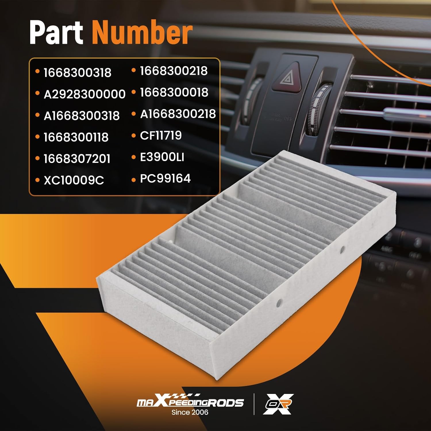 maXpeedingrods Cabin Air Filter for Mercedes GL350/GL450/GL550 (2013-2016), GLE350 (2016-2019), GLE400 (2016-2019), GLE450 AMG (2017-2019), GLS450/GLS550 (2017-2019), Replaces 1668300318