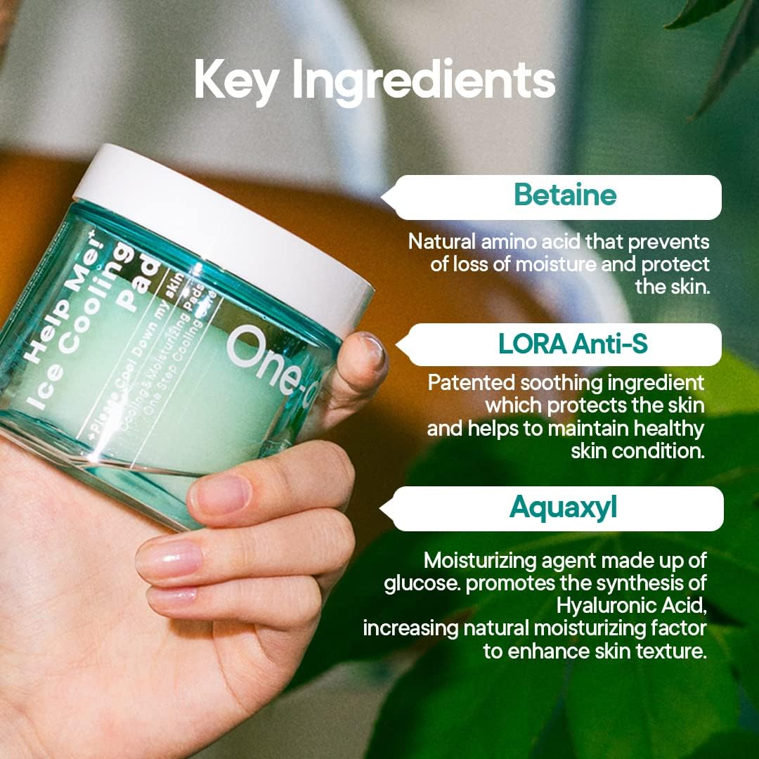 ONE-DAY’S YOU Help Me! Ice Cooling Pad 3.71 fl. oz. 80pads Menthol Derivatives and Xylitol for Instant Cooling Effect to Improve Skin Condition Moisturizing and Soothing, Korean Skin care
