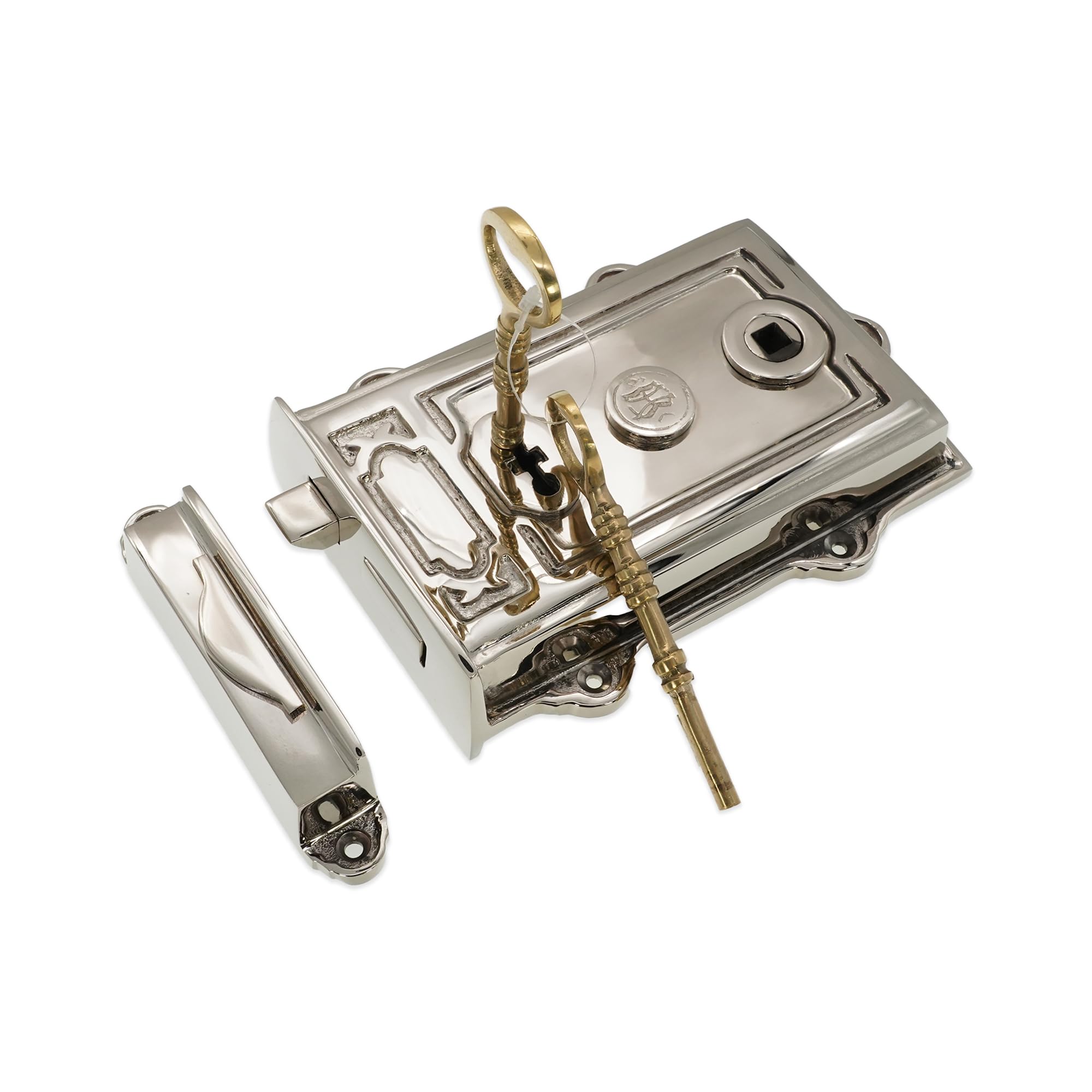Serrure traditionnelle Infinity Decor avec clés en nickel poli pour portes