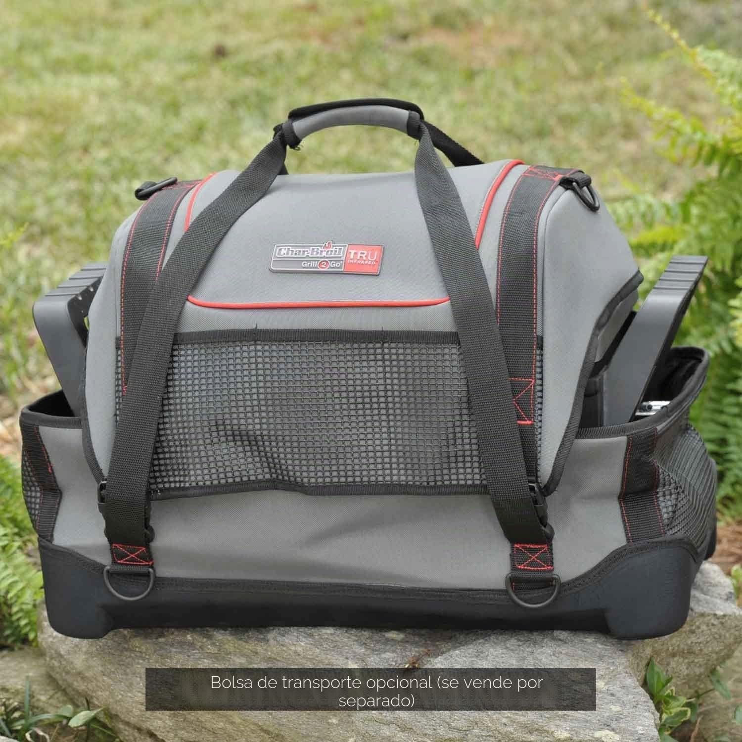 Char-Broil Barbacoa a Gas Grill2Go - Parrilla a gas portátil, tecnología TRU-Infrared, rejillas de acero inoxidable - Ideal para cocinar al aire libre, jardín y patio